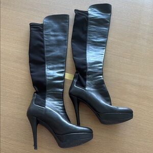 Authentic Stuart weitzman size 36.5 Black over the Knee genuine leather Boots